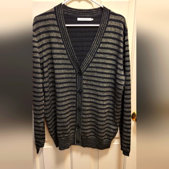 Stitches & Stripes Black & Gold Cardigan Size XL NWT * - Picture 3 of 11